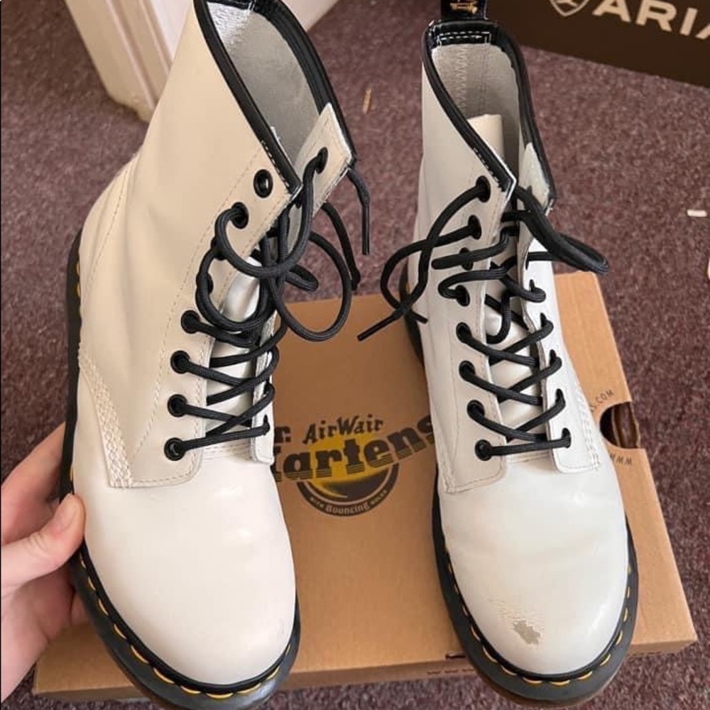 White Dr Marten boots